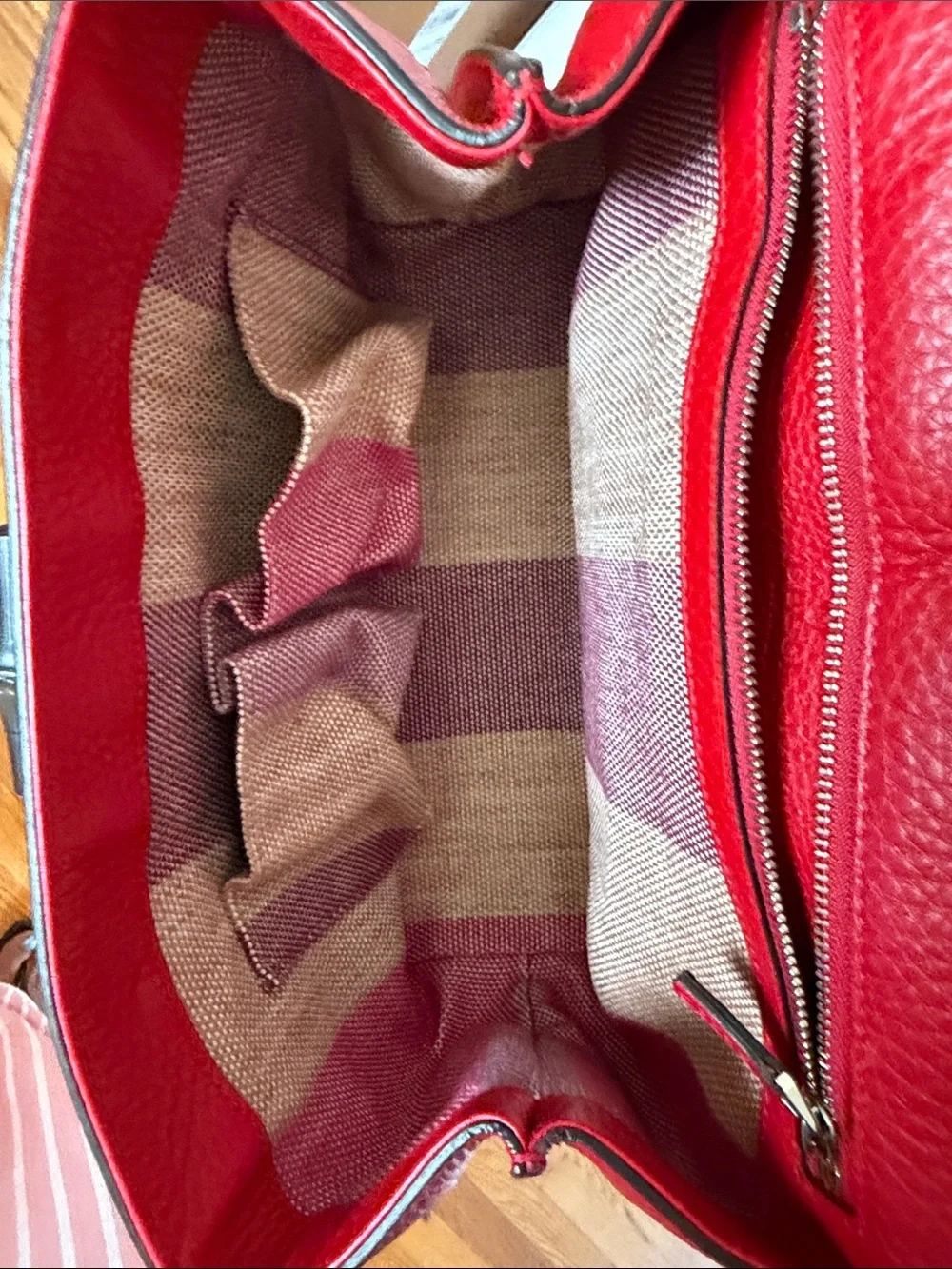 Red Women's Leather Top-Handle Handbag